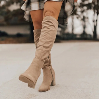 Women Knee-High Boots Lace Up Sexy High Heels Women Shoes Lace Up Winter Boots Warm Size 35-43 2020 Fashion Boots