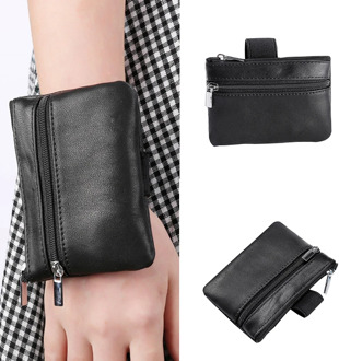Women Men small Coin Purse mini Change Purses For Women PU leather Wrist Bag Mini Zipper phone Pouch Key Card Holder