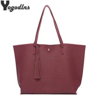 Women Messenger Bags Leather Casual Tassel Handbags Female Designer Bag Vintage Big Size Tote Shoulder Bag High Quality bolsos