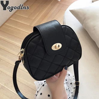 Women Messenger Bags Small PU leather Crossbody Bags Diamond Pattern Design Female Summer Circle Luxury Shoulder Bag Phone Purse