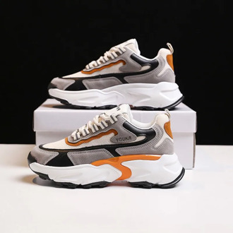 Women Platform Chunky Sneakers 5cm High Lace-up Casual Vulcanize Shoes Luxury Designer Old Dad Female Fashion Sneakers New 2020