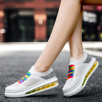 Women Platform Sneakers 2020 New Fashion Comfortable Breathable Womens Mesh Shoes Light Air Cushion Running Shoes Casual Lafts