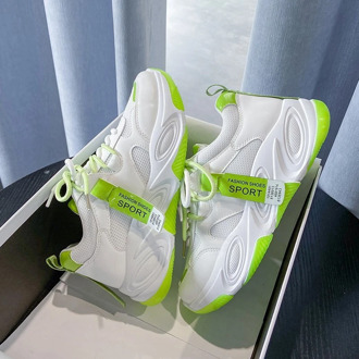 Women Platform Sneakers Chunky Casual Shoes Lace Up Orange Dad Shoes Tennis Female Green Vulcanized Shoes Woman 2020 Designers