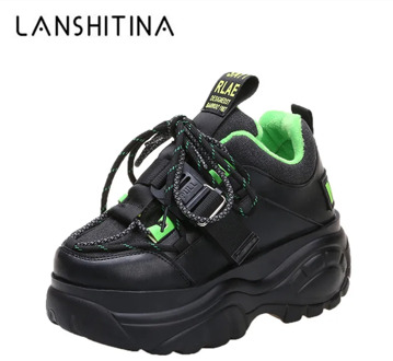 Women Platform Sneakers Lace-up Winter Velvet Keep Warm Dad Shoes High Top Chunky Casual Shoes Thick Bottom Flats Ladies Creeper