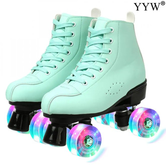 Women Quad Roller Skates Skating Shoes Sliding Sneaker Figure 4 Wheel 2 Row Line Outdoor Training Gym Sport Girl 2020 Adult Kids