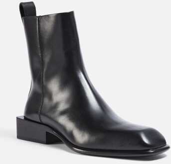 Women's Alexander Wang Throttie Leather Ankle Boots in Black Zwart