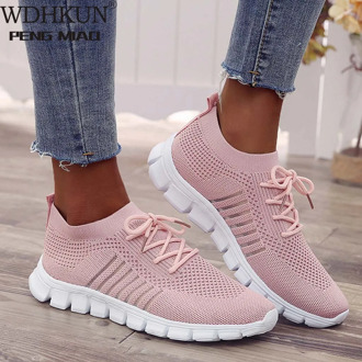 Women's Lightweight Breathable Mesh Weaving Socks Shoes Sneakers Casual Shoes Student Non-slip Walking 2020 Soft Running Shoe 43