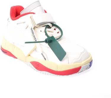 Women's Off White Low Top Puzzle Couture Trainers in Wit rood