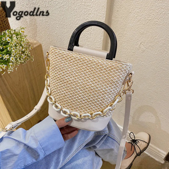 Women's Small Straw Bag Handbags Crossbody Bags For Female 2020 Purses And Handbags Ladies Messenger Beach Bucket Shoulder Bag