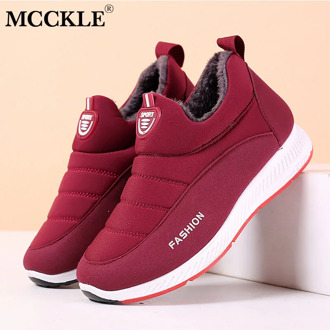 Women's Snow Boots Winter Shoes Slip On Couple Warm Plush Soft Heels Ladies Sewing Cuasual Comfortable Vulcanized Flat Casual