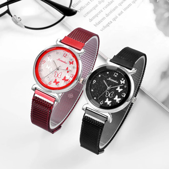 Women's Watches Ladies Magnetic Buckle Strap Butterfly Printing Multiple Styles Temperament Quartz Watch Girls Gift Часы Женские