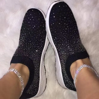 Women's White Glitter Sneakers For Sock Fashion Bling Shoes Trainers Female Vulcanize Shoes 2020 Tenis Feminino Basket Femme