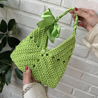 Women's Woven Bag 2020 Summer New Holiday Knitted Handbag Women's Temperament Simple One-Shoulder Hand Bag