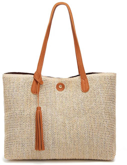 Women's Woven Handbags Fashionable Beach Straw Bag Natural Simple Single Shoulder Large Bag For Outdoor Brand New