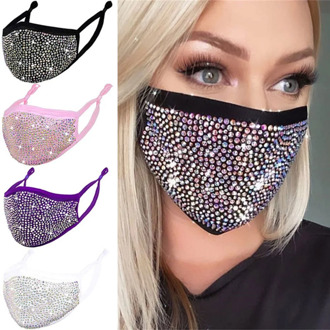Women Sexy Shiny Rhinestone Mask Decoration Face Accessories Cover Face Jewelry For Women Wedding Nightclub Party Decoration