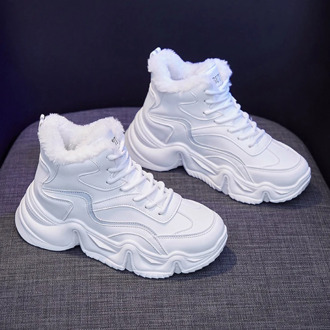Women Shoes Fashion Casual Shoes For Women High Top Women Sneakers Flats Platform 2020 Winter Shoes Warm Plush Off White Shoes