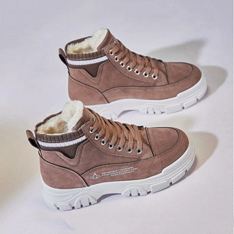 Women Shoes Fashion Flock Casual Shoes For Women Increase Women Sneakers Flats Platform High Top Warm Plush Winter Shoes