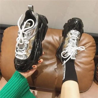 women shoes femme pantoufles new spring sneakers 2020 all black red super fire han edition platform shoes student sports shoes