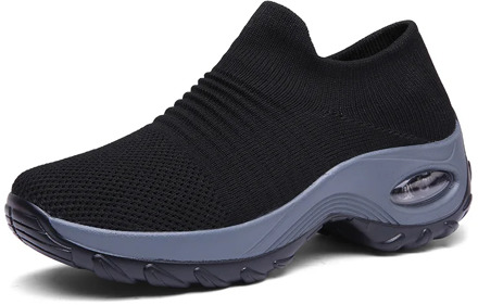 Women Shoes Platform Sneakers Casual Slip On Chunky Sock Shoe Female Comfortable Womans Ladies Black White Calzado Frauen Schuhe