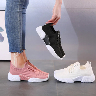 Women Shoes Size Women Vulcanize Shoes Fashion Slip On Sock Shoes Female Air Mesh Sneakers Flat Casual Tenis Feminino