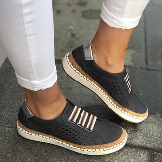 Women Slip on Sneakers Shallow Loafers Vulcanized Shoes Breathable Hollow Out Casual Shoes Ladies Tenis Feminino Flats Shoes
