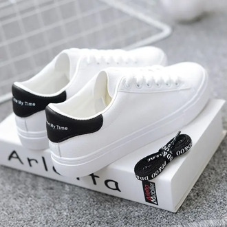 Women Sneakers 2020 Caual Shoes Fashion White Sneaker Round Toe Lace-Up Platform Zapatillas Mujer Reflective strip Designer