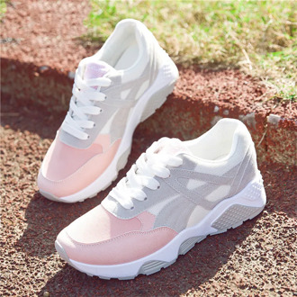 Women Sneakers Breathable Outdoor Walking Shoes Woman Mesh Casual Shoes Pink Lace-Up Ladies Shoes 2019 Fashion Female Sneakers