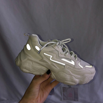 Women Sneakers Dad Chunky Sneakers Mesh Casual Shoes Autumn Reflective Comfortable Breathable White Flats Female Platform Shoes