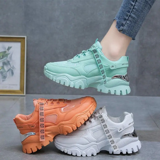 Women Sneakers Fashion Breathable Female 2020 Summer New Mesh Sports Shoes Soft Thick Bottom Student Casual Shoes Mesh