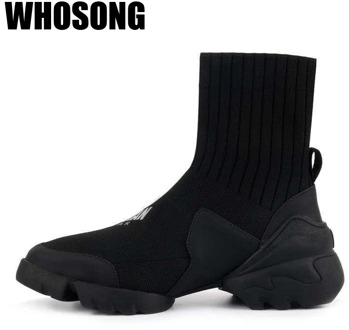 Women Sneakers Female Elasticity Sock Shoes Woman Brand Chunky Sneakers Ladies Fur Casual Sneakers Fur Platform Shoes Trainers