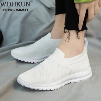Women Sneakers Female Knitted Vulcanized Shoes Casual Slip On Ladies Flat Shoe Mesh Trainers Soft Footwear Zapatos Mujer#3