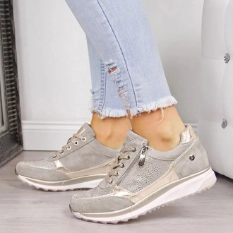 Women Sneakers Platform Wedges Shoes Casual Vulcanized Shoes Woman Autumn Female Sneakers Comfortable Zipper Ladies Shoes 2020