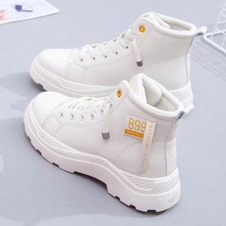 Women Sneakers Winter PU Leather Women Shoes Flats Platform Fleeces Casual shoes For Women Comfortable Increase Off White Shoes