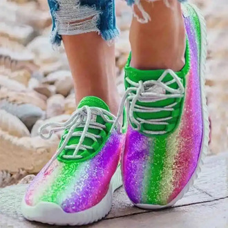 Women Sneakers Woman Running Shoes Female Vulcanized Women's Casual Flats Women Sequin rainbow colors Ladies Summer Plus Size
