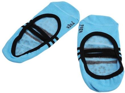 Women'snon-Slip Sticky Yoga Sokken Aerobics Pilates Dans Sneakers Fitness Ballet Sokken Antislip Bandage Sport Katoen Yoga sokken lucht blauw