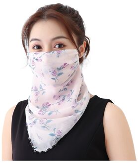 Women Sun Protection Print Scarf Dustproof Neck Scarf Masks masque B