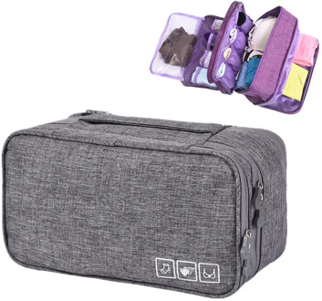 Women Travel Accessories Bra Underwear Bag Portable Weekend Overnight Cosmetics Socks Finishing Organizer Double Storage Pouch
