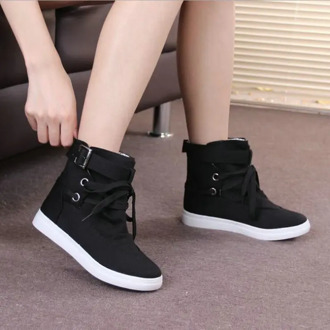 Women Vulcanize Flats 2019 Summer canvas Woman Lace Up Canvas Shoes High Top Casual breathable Comfortable wild Sneakers BA-67