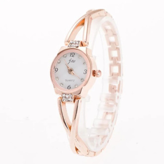 Women Watches Latest Top For Girl Fashion Women's Minimalism Rhinestone Golden Stainless Steel Wrist Watch zegarek damski
