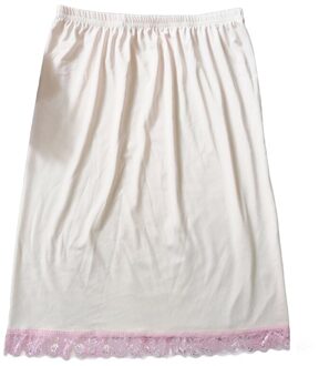 Womenelastic Taille Half Slip Petticoat Rokken Onderrok Lady Crinoline Melk Zijde Witte Kant Commuter Kantoor Dames Rok 2 Stijl roze Lace