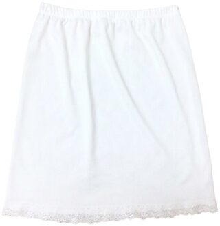Womenelastic Taille Half Slip Petticoat Rokken Onderrok Lady Crinoline Melk Zijde Witte Kant Commuter Kantoor Dames Rok 2 Stijl wit Lace