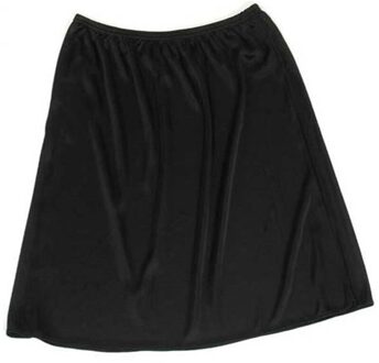 Womenelastic Taille Half Slip Petticoat Rokken Onderrok Lady Crinoline Melk Zijde Witte Kant Commuter Kantoor Dames Rok 2 Stijl zwart