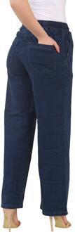 Womens Elasticated High Waist Wide Leg Jeans in Blue Blauw - 24 Regular (UK Womens)