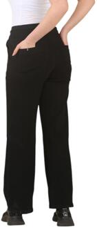 Womens Elasticated High Waist Wide Leg Jeans in Zwart - 24 Regular (UK Womens)