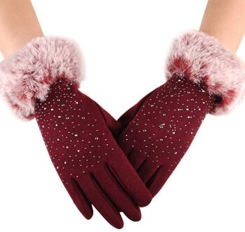 Womens Handschoenen Kleurrijke Winter Outdoor Sport Warme Handschoenen Outdoors Ademende Anti-Shock Sport Comfortabele Handschoenen rood