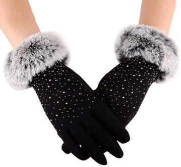 Womens Handschoenen Kleurrijke Winter Outdoor Sport Warme Handschoenen Outdoors Ademende Anti-Shock Sport Comfortabele Handschoenen zwart