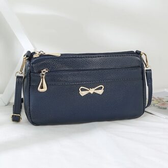 Womens Tassen Beroemde Vrouwen Tassen Dames Handtassen Casual Pu Vrouwen Cross Body Bags Dames Hand Messenger Bag donker blauw