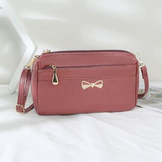 Womens Tassen Beroemde Vrouwen Tassen Dames Handtassen Casual Pu Vrouwen Cross Body Bags Dames Hand Messenger Bag Oak rood