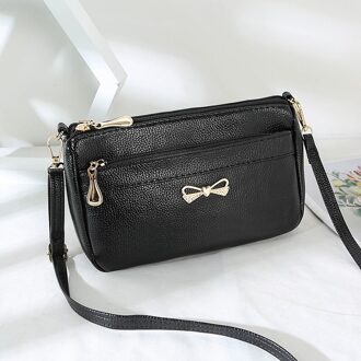 Womens Tassen Beroemde Vrouwen Tassen Dames Handtassen Casual Pu Vrouwen Cross Body Bags Dames Hand Messenger Bag zwart