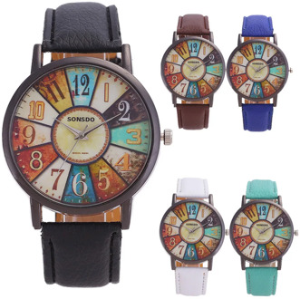 Womens Unisex Retro Casual Faux Leather Analog Quartz Watch 2020 Hot Sale Relojes Para Hombre Unisex Fashion Sport Watches